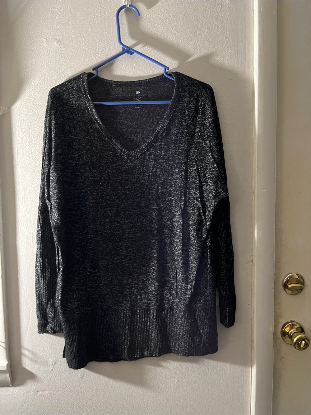 Sonoma Charcoal Black V-Neck Women's Sweater
